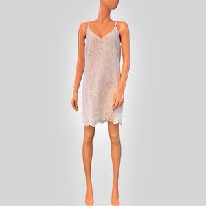 EXPRESS White Eyelet Cotton Shift Dress